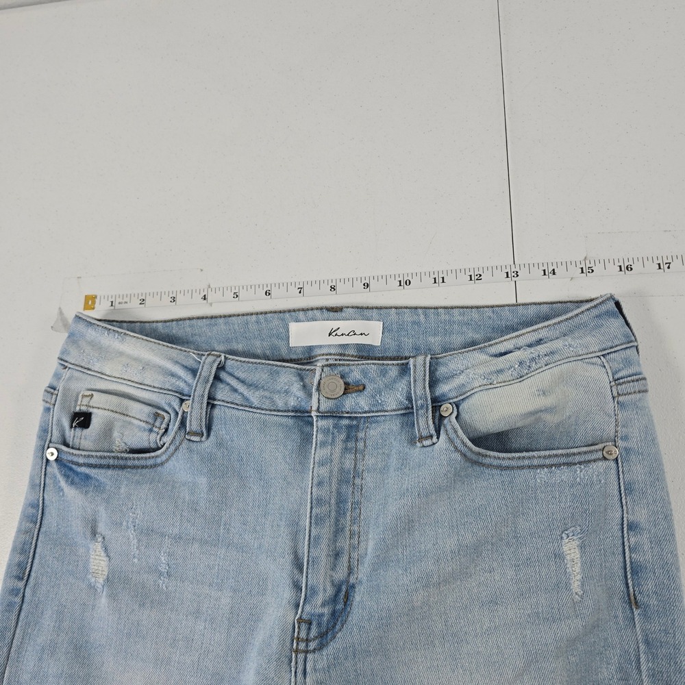 KanCan Women Light Wash Distressed Flare Leg Jean KC7189L Size 11 29 Distressing - Picture 3 of 9
